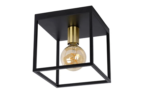 Lucide RUBEN - Deckenleuchte - 1xE27 - Schwarz - ausgeschaltet